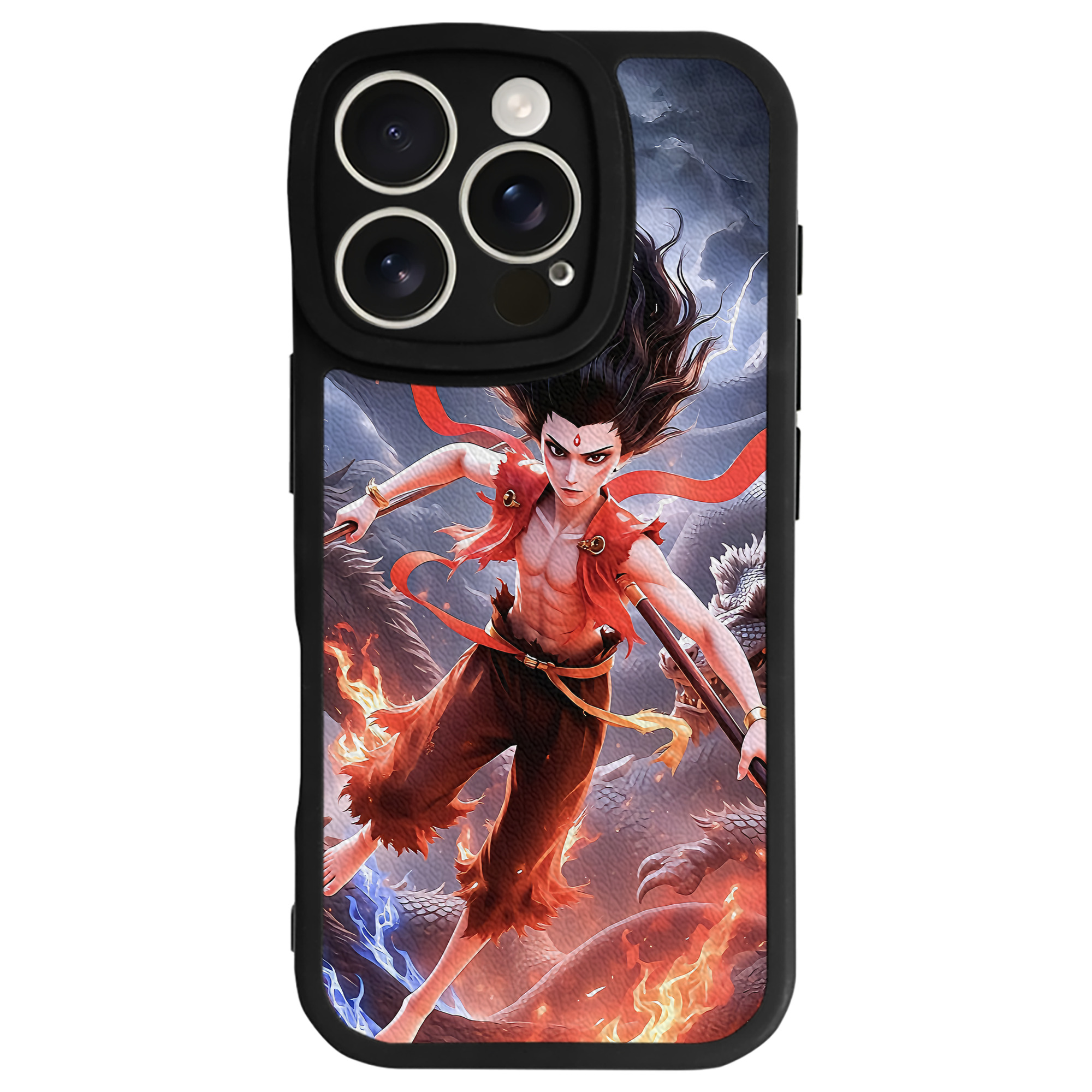 （画像用） Ne Zha 2 ナタ 魔童の大暴れ 【iPhone 16シリーズ対応】シリコンスマホケース（レザー調） 材質：シリコン